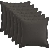 vidaXL Kussensloop 6 st HOUTEN Donkergrijs 30 x 30 cm Faux Linnen