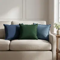 vidaXL Kussensloop 2 st HOUTEN Donkergroen 30 x 50 cm Faux Linnen