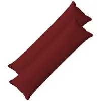 vidaXL Kussen met kussen HOUTEN 2 st Wijnrood Faux Linnen