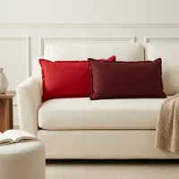 vidaXL Kussensloop 6 st HOUTEN Wijnrood 40 x 70 cm Faux Linnen