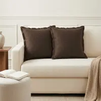 vidaXL Kussensloop 6 st HOUTEN Taupe 35 x 35 cm Faux Linnen