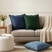 vidaXL Kussensloop 6 st HOUTEN Jeans Blauw 60 x 60 cm Faux Linnen