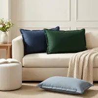 vidaXL Kussensloop 6 st HOUTEN Blauw 50 x 75 cm Faux Linnen