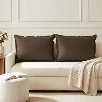 vidaXL Kussensloop 2 st HOUTEN Bruin 50 x 70 cm Faux Linnen