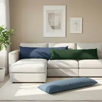 vidaXL Kussensloop 2 st HEERLEN Blauw 40 x 145 cm Stof