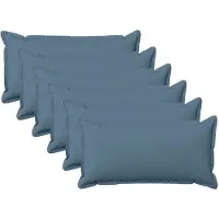 vidaXL Kussen met kussen HOUTEN 6 st Jeans Blauw Faux Linnen