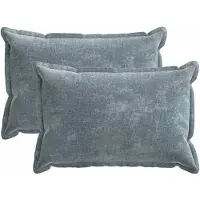 vidaXL Kussensloop 2 st HOUTEN Lichtblauw 30 x 50 cm Chenille Stof