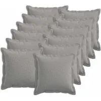 vidaXL Kussensloop 12 st HOUTEN Wolkgrijs 40 x 40 cm Faux Linnen