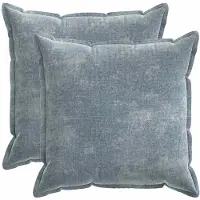 vidaXL Kussensloop 2 st HOUTEN Lichtblauw 65 x 65 cm Chenille Stof
