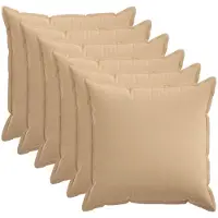 vidaXL Kussensloop 6 st HOUTEN Crèmekleurig 70 x 70 cm Faux Linnen