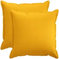 vidaXL Kussensloop 2 st HOUTEN Licht Geel 60 x 60 cm Faux Linnen