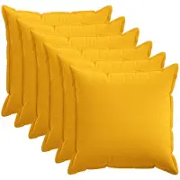 vidaXL Kussensloop 6 st HOUTEN Licht Geel 60 x 60 cm Faux Linnen