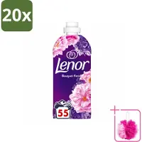 Lenor 20 x - Wasverzachter - Bloemenboeket - Fris & Zacht - 55 Wasbeurten - Bulkverpakking - Wasverzachter bloemen - Douchemop - Frisse geur