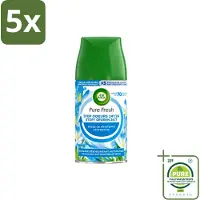 Air Wick 5 x – Navulling – Freshmatic Pure Lentedauw – 250 ml - Grootverpakking - Vaatwasstrips - Lentedauw - Geur - Parfum - Geurverspreiding - Geurneutralisatie