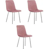 Leobert TURIN Eetkamerstoelen – Set van 3 – Groen Velvet – Metalen Poten – Comfortabele Ergonomische Zitting – Modern Design – Velvet Stoel voor Woonkamer, Keuken en Eetkamer – Max. 110 kg per Stoel
