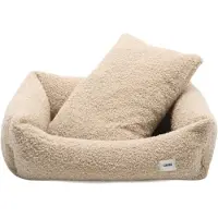 CAFIDE Comfortabele hondenmand van fleece – Beige – Zacht, wasbaar, afritsbaar & anti-slip – Snozy