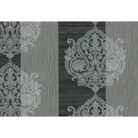 Dutch Wallcoverings vliesbehang ornament/streep -antraciet
