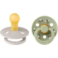 BIBS Colour Fopspeen - 0-6 mnd - 2-pack - Rond - Mushroom/Sage