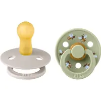 BIBS Colour Fopspeen - 6-18 mnd - 2-pack - Rond - Mushroom/Sage