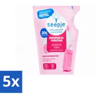Seepje 5 x - Wasverzachter - Duurzaam & Frisse Geur - Navulling - Pioenroos en Cederhout - 30 Wasbeurten - 750 ml - Voordeelverpakking - 5 stuks
