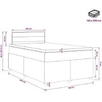 vidaXL Boxspringbed met matras Donkergrijs 120 x 200 cm Stof