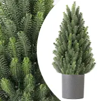 Salcar , kunstboom van 50 cm met basispot, kunstplant, kunstmatige dennenboom, klein, 100% PE spuitgietproduct
