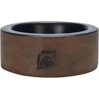 Designed By Lotte Milani Voerbak Hond - Drinkbak/Eetbak Hond - Hondenvoerbak - Hout/RVS - Zwart - 370 ml