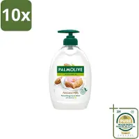 Palmolive 10 x - Handzeep - Met Pomp - Almond Milk - 500ml - Wasstrips - Handzeep - Melk En Amandel - Zeepvrij - Hydraterend - Natuurlijke Handzeep