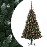 vidaXL - Kunstkerstboom - met - Ballen - 120 - cm - 150 - LED's - Warmwit
