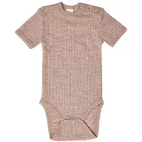 Smallstuff Romper Korte Mouw - Maat 74 - Merino Wol - Powder Melange