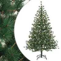 vidaXL - Kunstmatige - Hinged - Kerstboom - 150 - cm - 150 - LED's - Warmwit