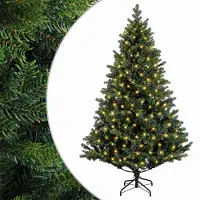 vidaXL - Kunstmatige - Hinged - Kerstboom - 210 - cm - 300 - LED's - Warmwit