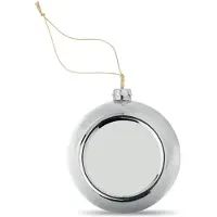Midocean 5 zilverkleurige kerstballen geschikt voor sublimatie, diameter 6 cm