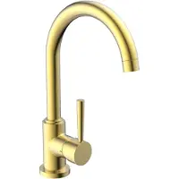 Schutte CORNWALL Design Keukenkraan - Mengkraan - Hoge, Draaibare Ronde Uitloop - Zijdelingse Greep - Mat Goud