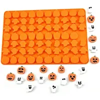 Famanu – Siliconen halloween mal met 69 vakken, voedselveilige bakvorm voor chocolade, snoep en fondant