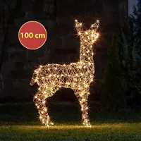 Royal christmas - Rendier met verlichting 200 warm LED - 100 cm Hoog - Binnen / Buiten