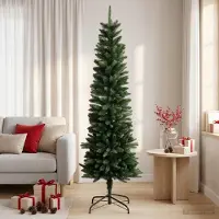 vidaXL - Artificial - Slim - Christmas - Tree - 150 - cm - PE - en - PVC - Groen