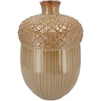 DK Design Daan Kromhout - Vaas - Bloemenvaas - Caramel - Keramiek - Mika - Eikel - Herfst - 14x20cm