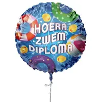 Haza Folieballon Zwemdiploma (45cm) - Blauw