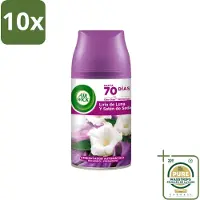 Air Wick 10 x - Luchtverfrisser Navulling - Maan Lelie - Automatische Spray - 250 ml - Wasstrips - Maan Lelie - Luchtverfrisser - Geur - Essentiële Oliën - Geurverspreiding