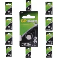GP CR1216 3V knoopcel lithiumbatterij - 10 Stuks