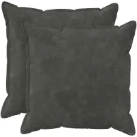 vidaXL Kussensloop 2 st HOUTEN Antracietkleurig 70 x 70 cm