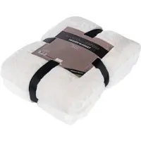 Lalee Heaven fake bont Plaid fluffy fleece deken donker ivoor gebroken wit 150x200cm ivoor