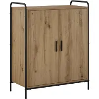 vidaXL - Schoenenkast - 76 - x - 36,5 - x - 93 - cm - Bewerkt - hout - Artisanaal - eiken