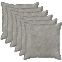 vidaXL Kussensloop 6 st HOUTEN Lichtgrijs 60 x 60 cm Microfiber Fleece