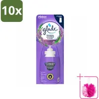 Glade 10 x - Sense & Spray Navulling - Tranquil Lavender & Aloë - 18 ml - Bulkverpakking - Geur - Douchemop - Rust