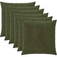 vidaXL Kussensloop 6 st HEERLEN Groen 65 x 65 cm Microfiber Fleece
