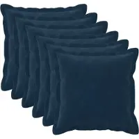 vidaXL Kussensloop 6 st HOUTEN Blauw 40 x 40 cm Microfiber Fleece