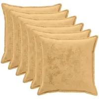 vidaXL Kussensloop 6 st HOUTEN Taupe 70 x 70 cm Flanel