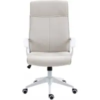FurniTex FB 39-FX - Bureaustoel - Beige en wit - TILT-kantelmechanisme - Stoffen bekleding